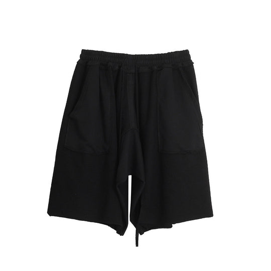 Washed And Worn Terry Stitching Shorts Men