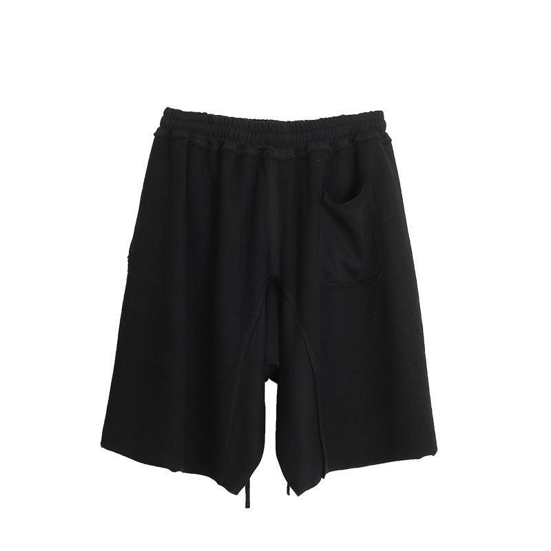 Washed And Worn Terry Stitching Shorts Men