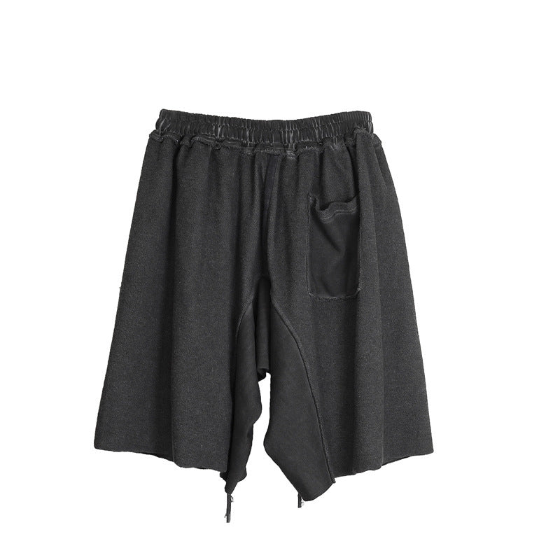 Washed And Worn Terry Stitching Shorts Men