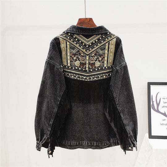 Embroidered Denim Jacket Women Loose Korean Style Wild Spring And Autumn Net Red Denim Jacket