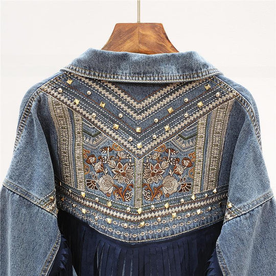 Embroidered Denim Jacket Women Loose Korean Style Wild Spring And Autumn Net Red Denim Jacket
