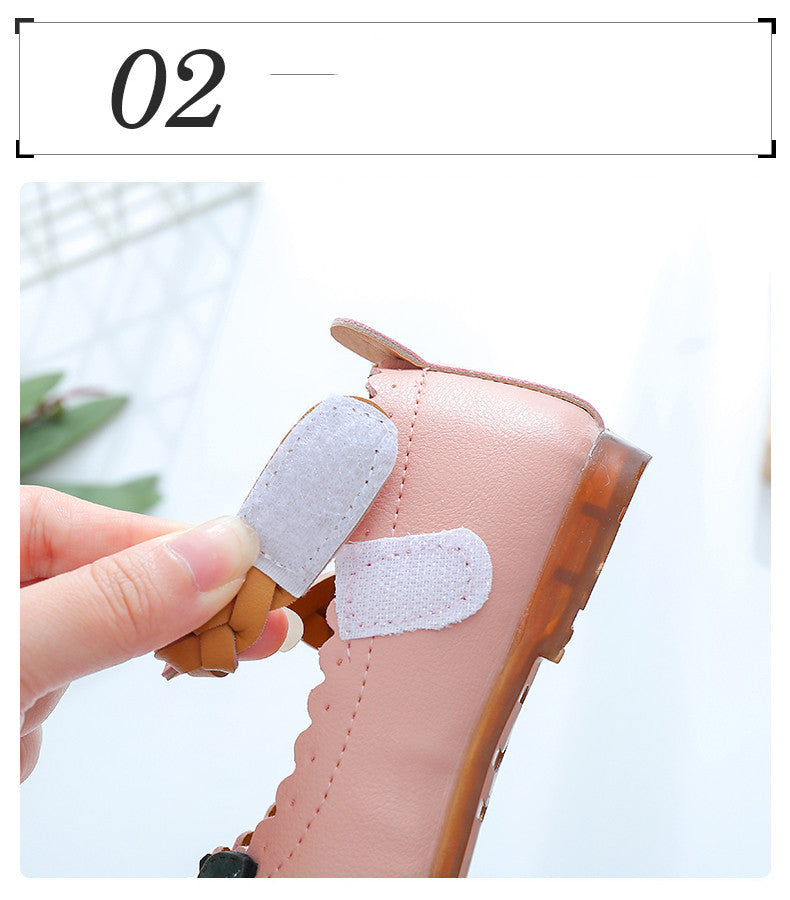 New Children's Peas Shoes, Children's Single Shoes, Cute Female Baby Soft-soled Princess Shoes