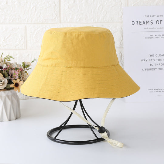 Double-Sided Men And Women Wind Rope Fisherman Hat Fashion Basin Hat Hat Outdoor Climbing Hat