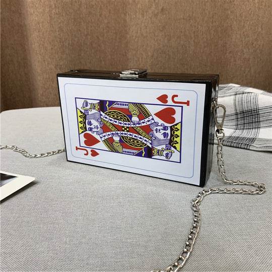 Korean Version Of The Small Bag Ins Printing Chain Shoulder Bag Female Personality Original Poker Student Female Bag Box Small Bag