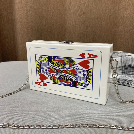 Korean Version Of The Small Bag Ins Printing Chain Shoulder Bag Female Personality Original Poker Student Female Bag Box Small Bag