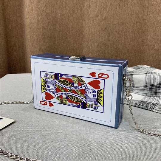 Korean Version Of The Small Bag Ins Printing Chain Shoulder Bag Female Personality Original Poker Student Female Bag Box Small Bag