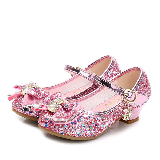 Sequined bow shoes