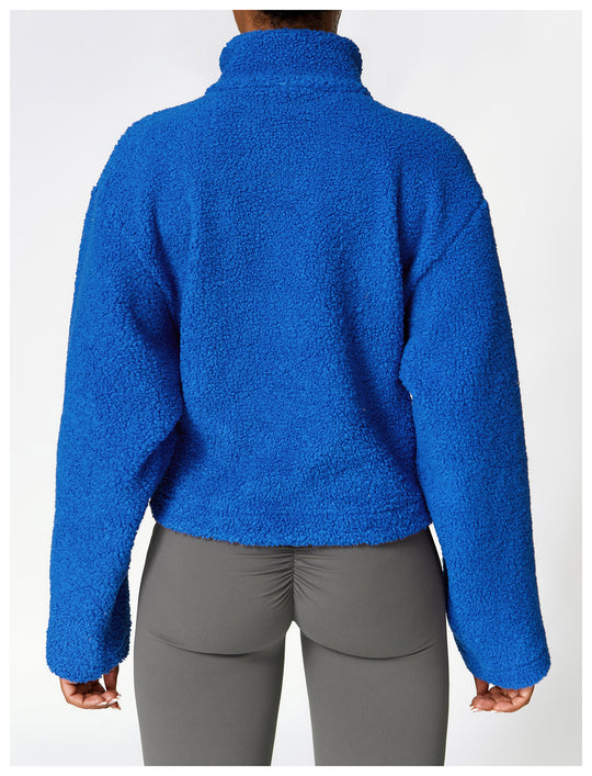 Winter Zipper Thermal Cashmere Fitness Sports Jacket For Women