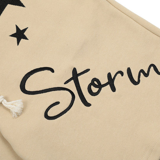 High Street Design Five-pointed Star Embroidered Shorts Men