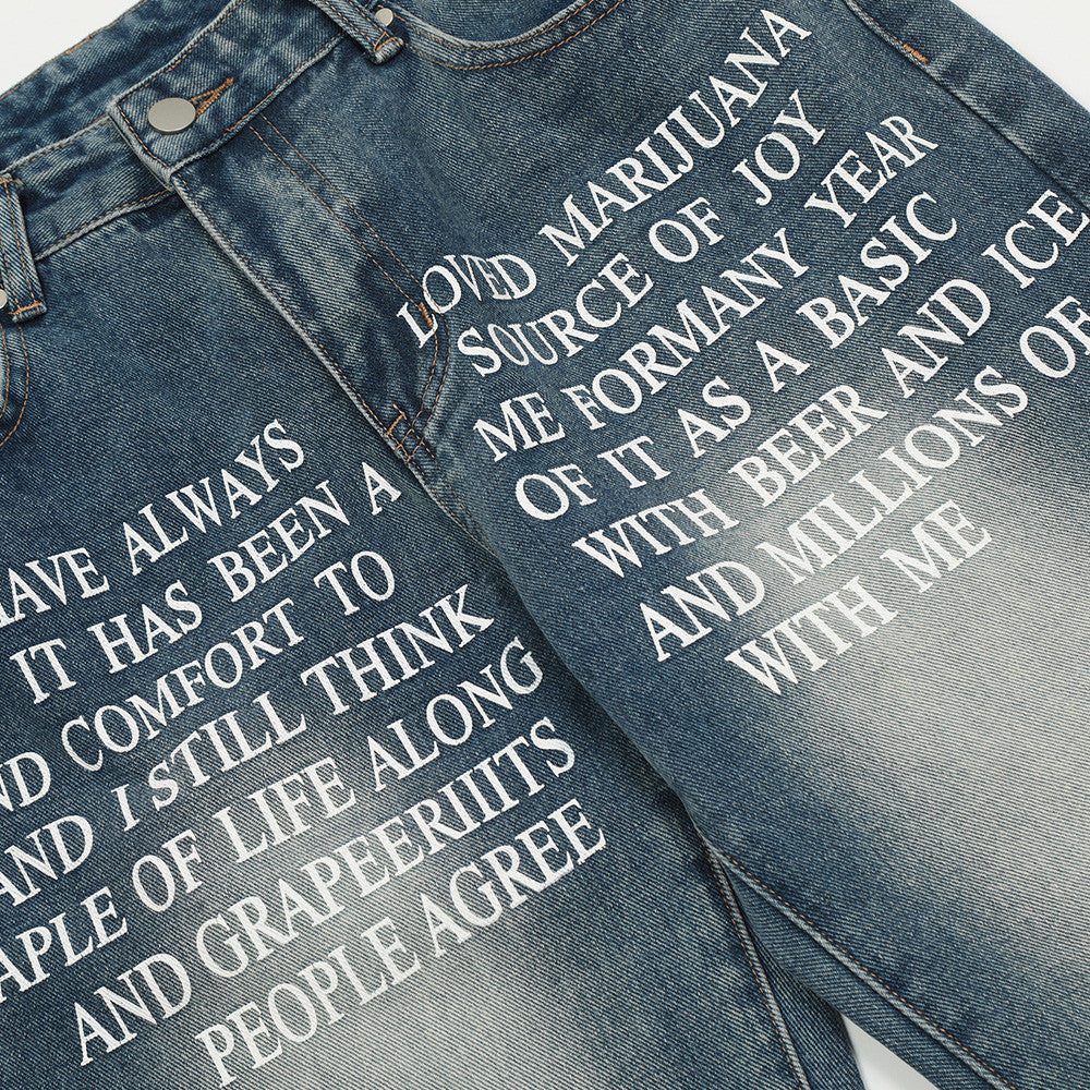 Denim Straight-leg Trousers Men And Women