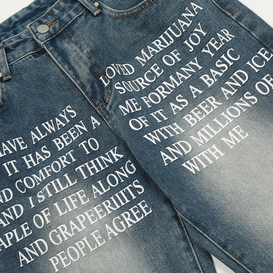 Denim Straight-leg Trousers Men And Women