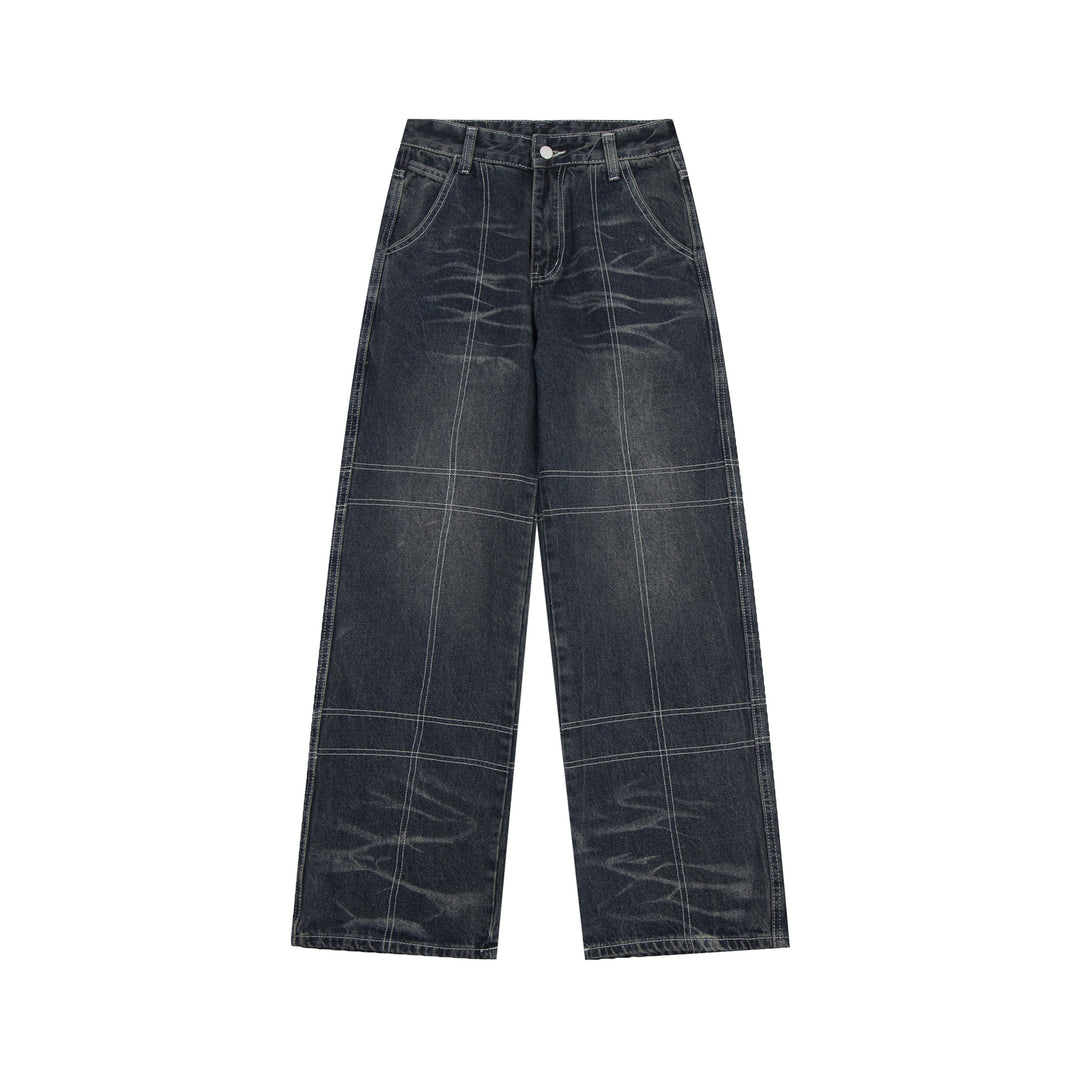Fashion Retro Loose Denim Trousers Men