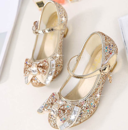 Sequined bow shoes