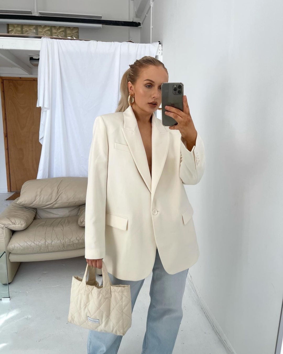 Senior Casual Suit Jacket Women All-match Texture