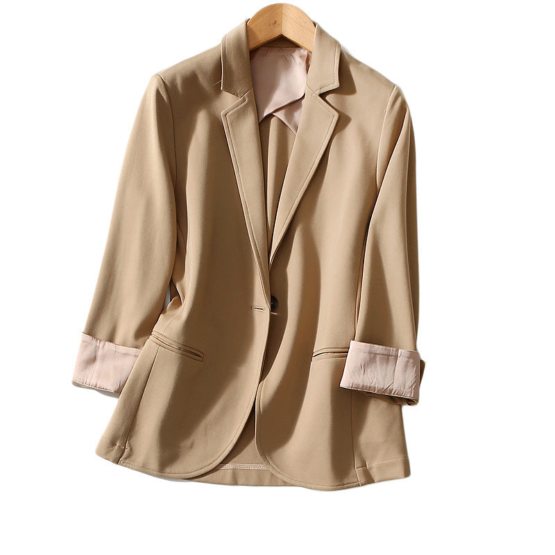 All-match Three-dimensional Cut One-button Small Suit Jacket Women