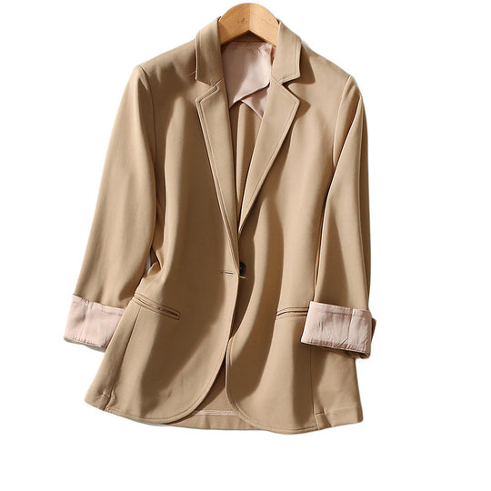 All-match Three-dimensional Cut One-button Small Suit Jacket Women