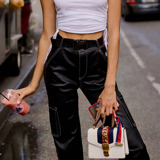 Women With High Waist Straight Trousers