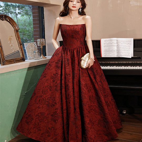 Women's Red Wedding Party Evening Dress