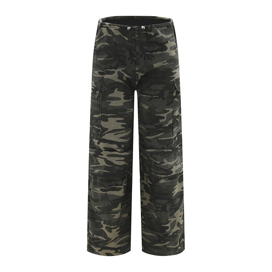 American Camouflage Workwear Straight-leg Trousers Men