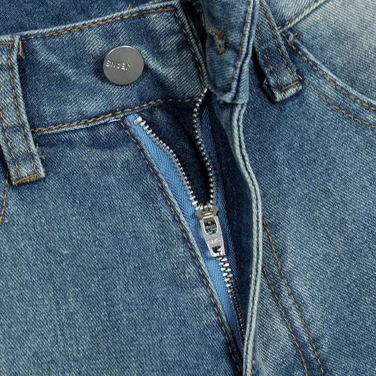 Fashion Washed Hole Denim Shorts Men
