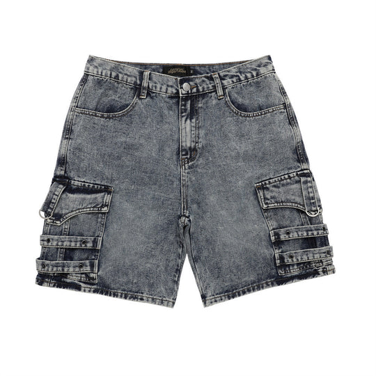 Heavy Duty Patchwork Denim Shorts For Men