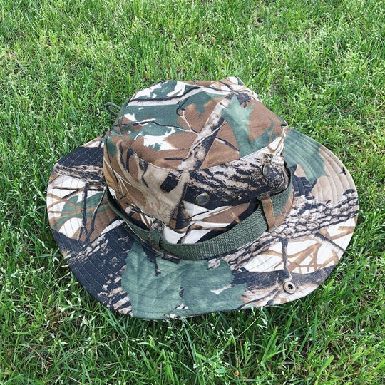 Boonie Hat Beige Broad-brimmed Hat Checked Cloth Men Women Mountaineering Outdoor Double-sided