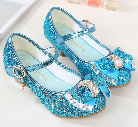 Sequined bow shoes