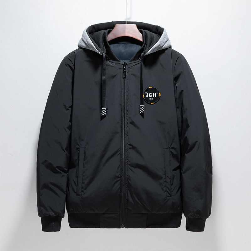 Men's Down Padded Jacket Autumn And Winter Hooded Thick Padded Jacket