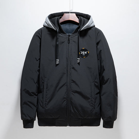 Men's Down Padded Jacket Autumn And Winter Hooded Thick Padded Jacket