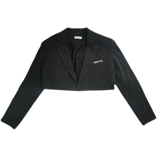 Dark Gray Short Suit Jacket Women Spring New