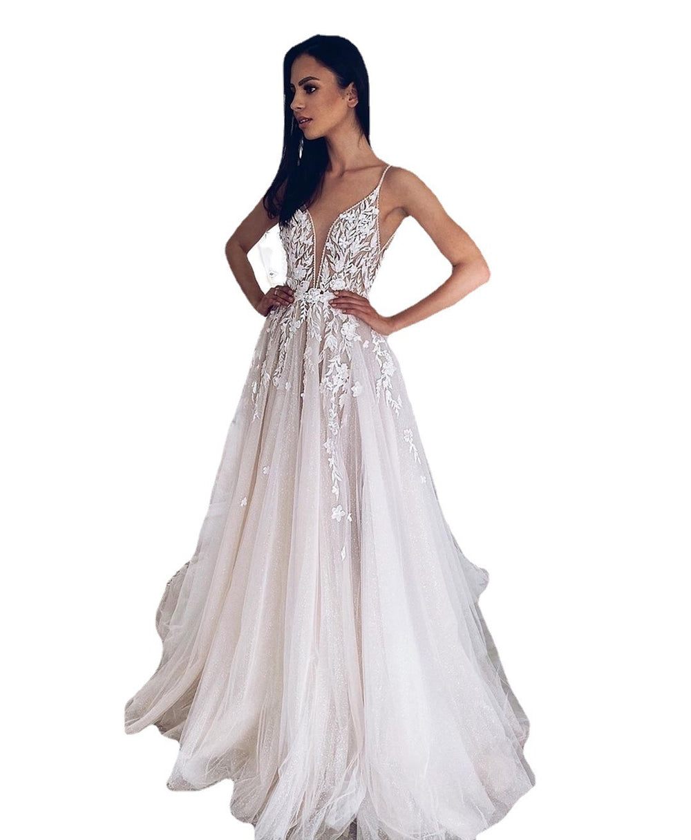 Women's White Evening Gown Wedding Dress
