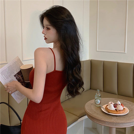 Knitted Sling Bag Hip Dress Women Summer