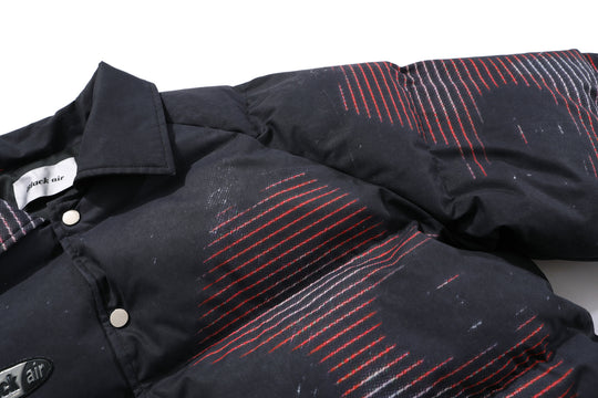 Winter thick loose digital portrait print jacket