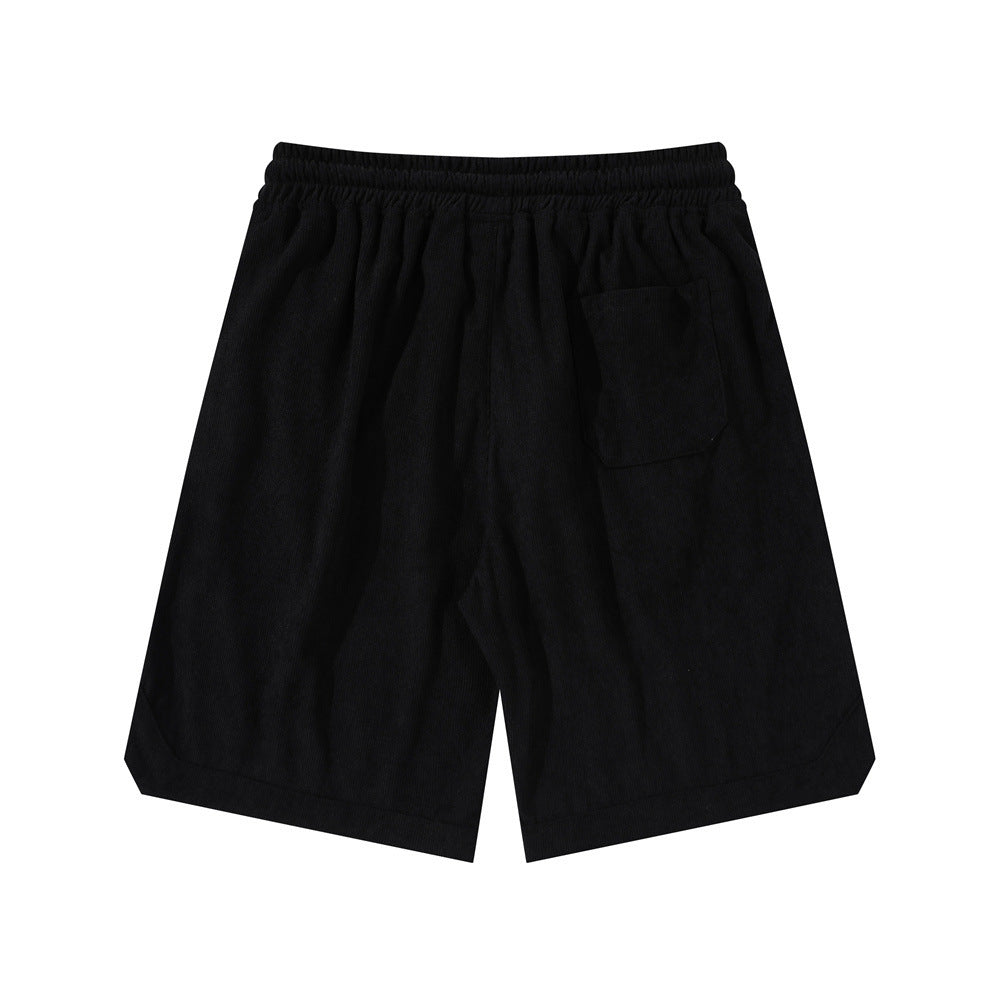 Letter Flocking Embroidered Loose Shorts Men