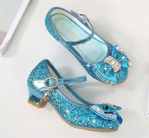 Sequined bow shoes
