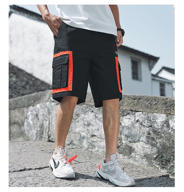 Five point pants tide brand loose overalls shorts men