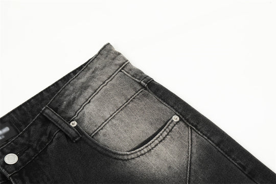 Contrast Color Denim Straight-leg Trousers Men