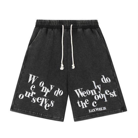Fashion English Letter Loose Shorts Men