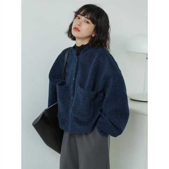 Woolen Jacket Women Korean Style Wild Loose Casual Short