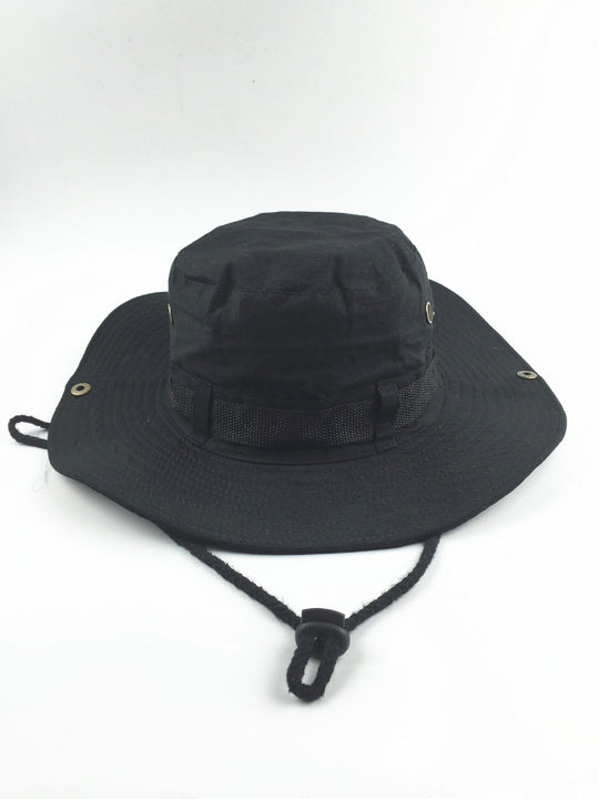 Boonie Hat Beige Broad-brimmed Hat Checked Cloth Men Women Mountaineering Outdoor Double-sided