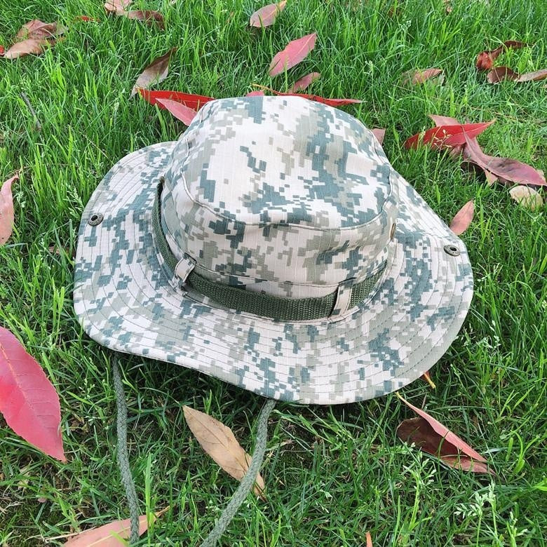 Boonie Hat Beige Broad-brimmed Hat Checked Cloth Men Women Mountaineering Outdoor Double-sided
