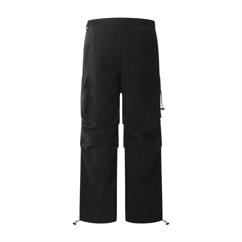 Pleated Paratrooper Tooling Straight-leg Trousers Men
