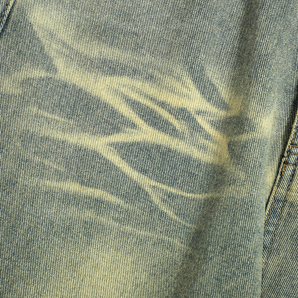Distressed Raw Edge Denim Trousers For Men