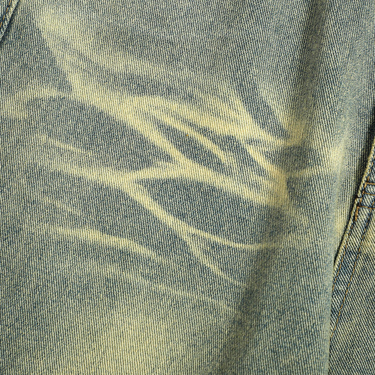 Distressed Raw Edge Denim Trousers For Men