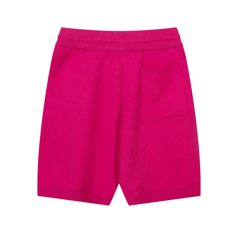 Gothic Letter Jacquard Wool Shorts Men