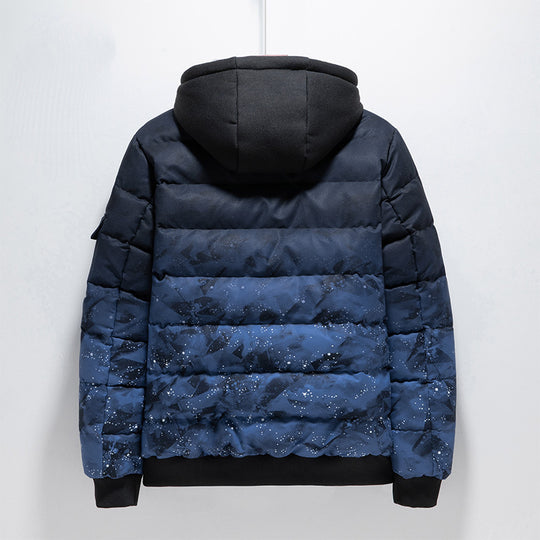 Men's Down Padded Jacket Autumn And Winter Hooded Thick Padded Jacket