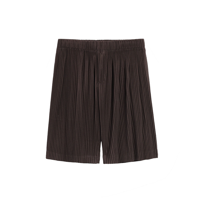 Thin Loose Casual Pants Pleated Elastic Waist Shorts For Men
