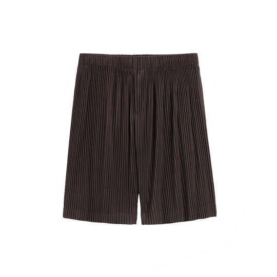 Thin Loose Casual Pants Pleated Elastic Waist Shorts For Men