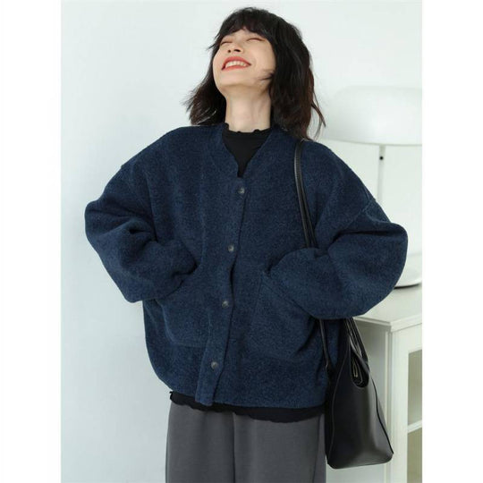 Woolen Jacket Women Korean Style Wild Loose Casual Short