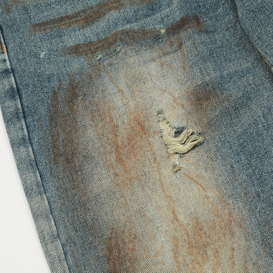 Fashion Holes Straight-leg Denim Men Trousers